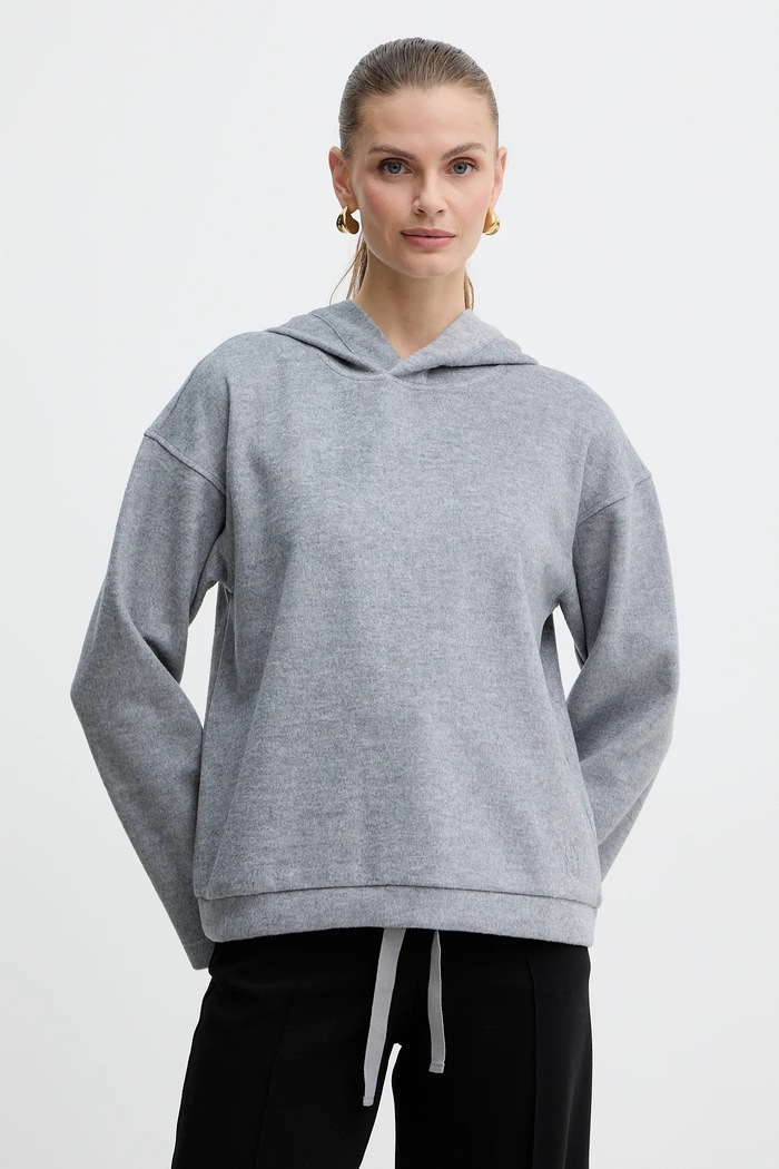 Pulover z dodatkom volne Weekend Max Mara OSCURI Drugo siva 2525926012600