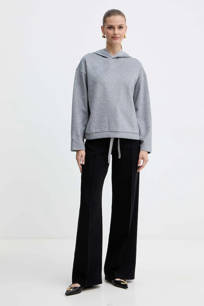 Pulover z dodatkom volne Weekend Max Mara OSCURI 2525926012600 siva AW25