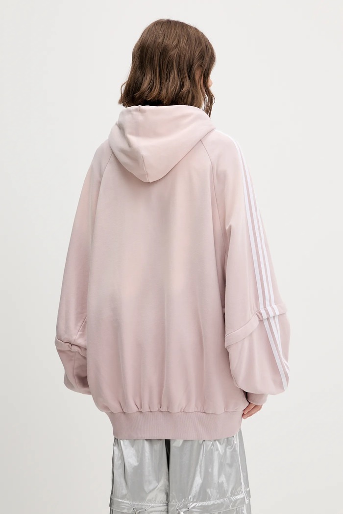 Ρούχα Βαμβακερή μπλούζα adidas Originals Oversized Hoodie KE9804 ροζ