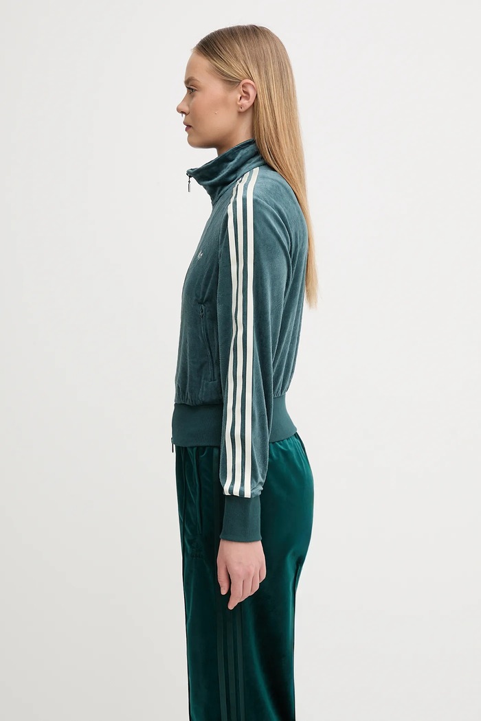 adidas Originals bluza welurowa Fb Liberty Tt JW5267 zielony AW25