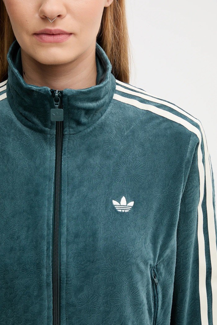 adidas Originals bluza welurowa Fb Liberty Tt zielony JW5267