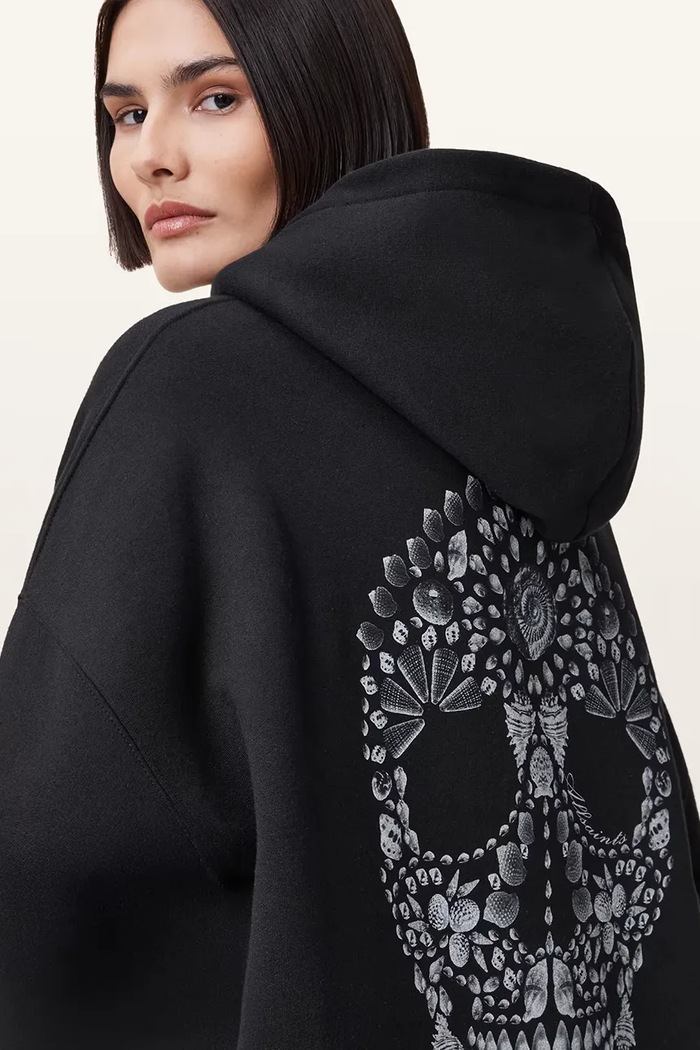 Μπλούζα AllSaints SHKULL W144JC μαύρο AW25