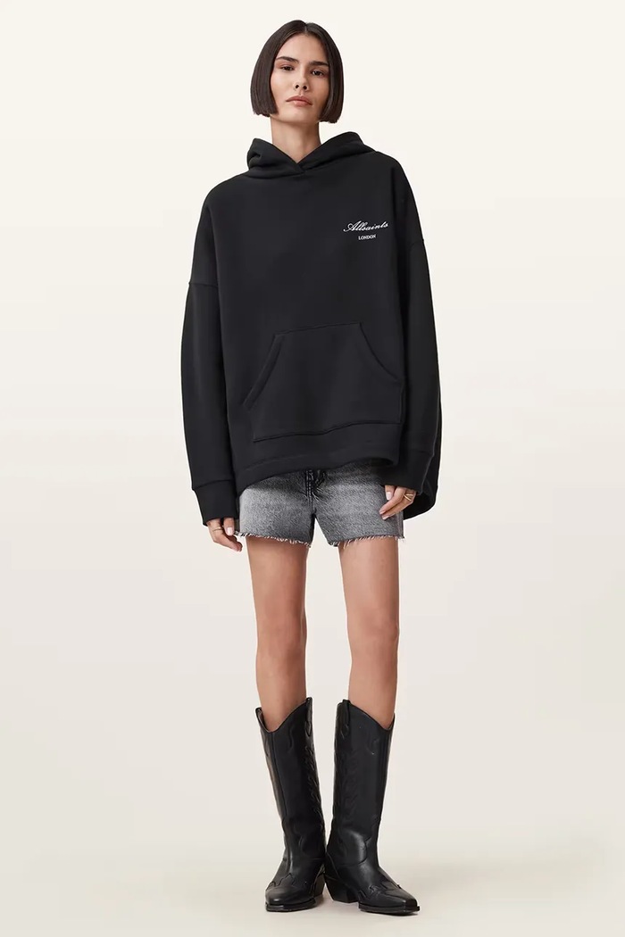 Μπλούζα AllSaints SHKULL W144JC μαύρο