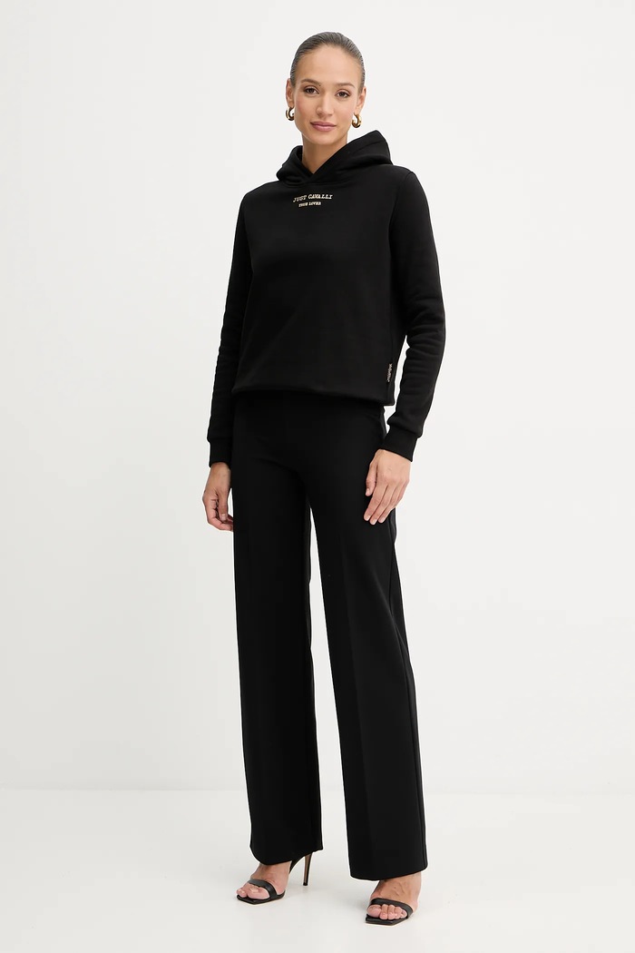 Βαμβακερή μπλούζα Just Cavalli 79PAIT01.CF502 μαύρο AW25