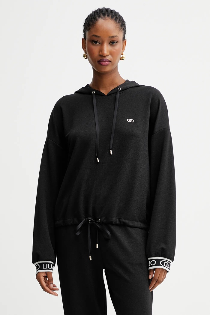 Liu Jo bluza z kapturem czarny TF5285.J4747