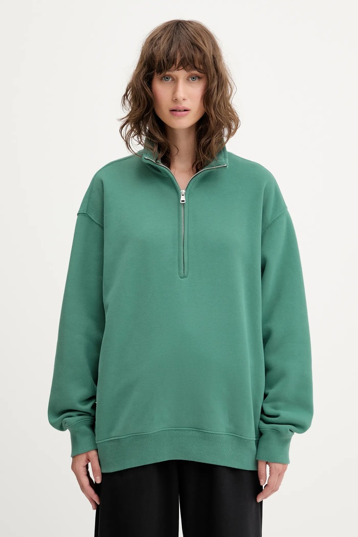 Суичър Abercrombie & Fitch без качулка тюркоазен KI152.5342.330