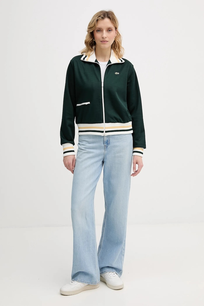Lacoste Hanorac pentru pentru femei SF5252 verde SS26