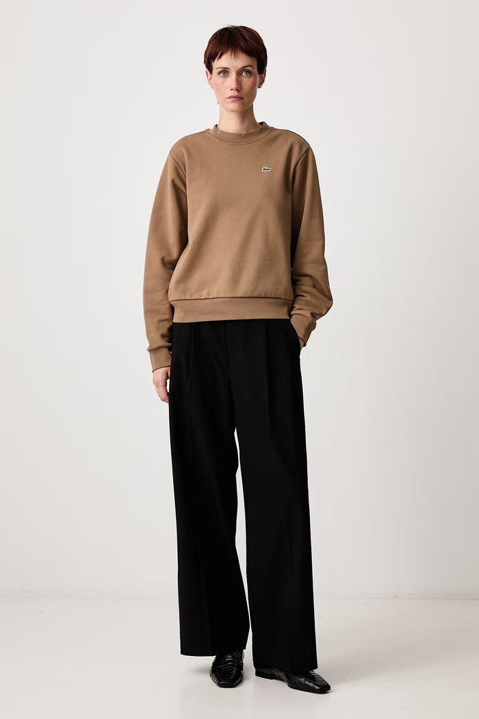 Lacoste Bluza damska bawełniana SF5270 brązowy AW25