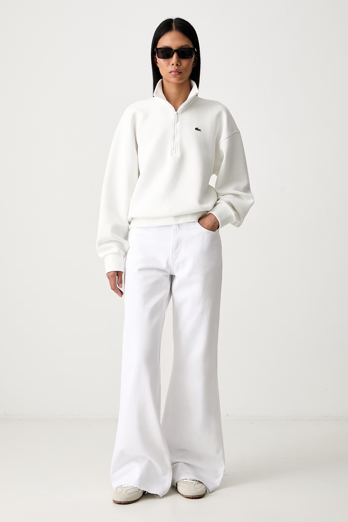 Lacoste Bluza damska z bawełną SF5271 beżowy AW25