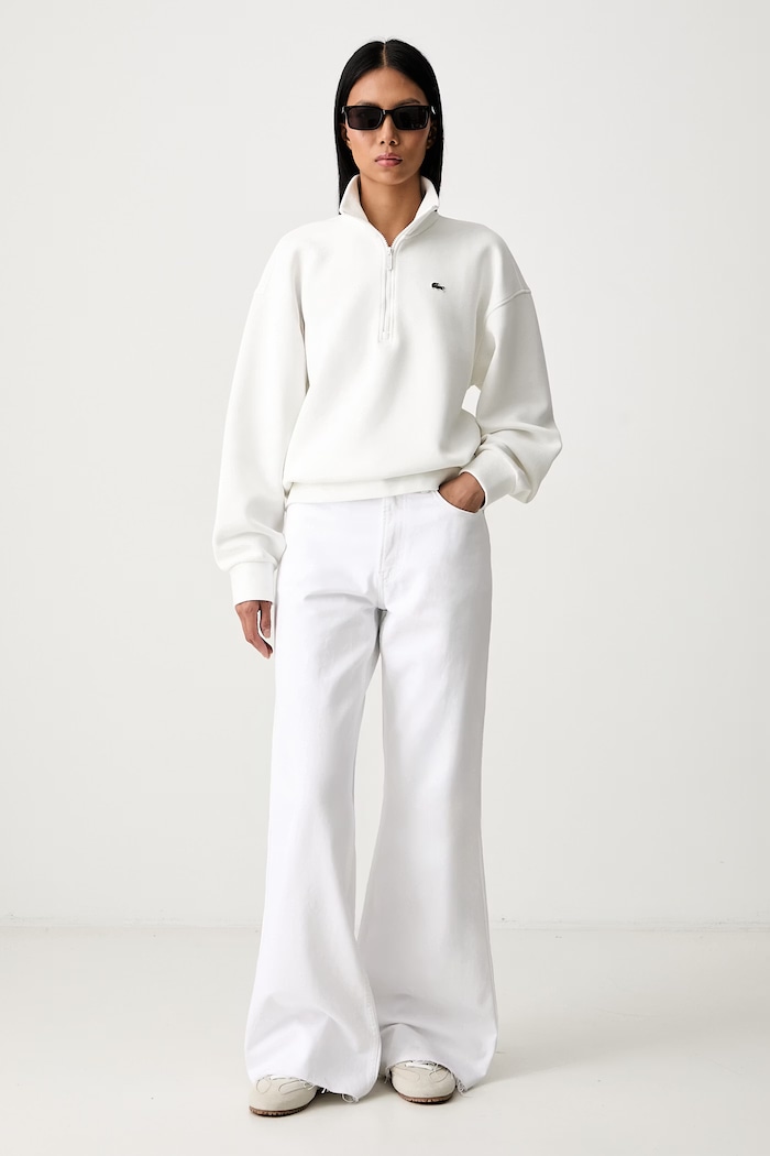 Lacoste Bluza damska z bawełną SF5271 beżowy AW25