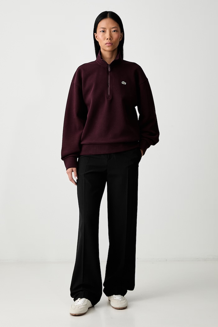 Lacoste Bluza damska z bawełną SF5271 bordowy AW25