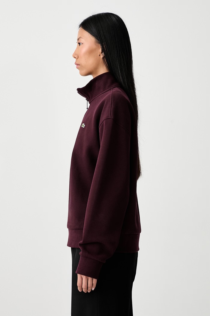 Bluza damska z bawełną Lacoste SF5271 bordowy