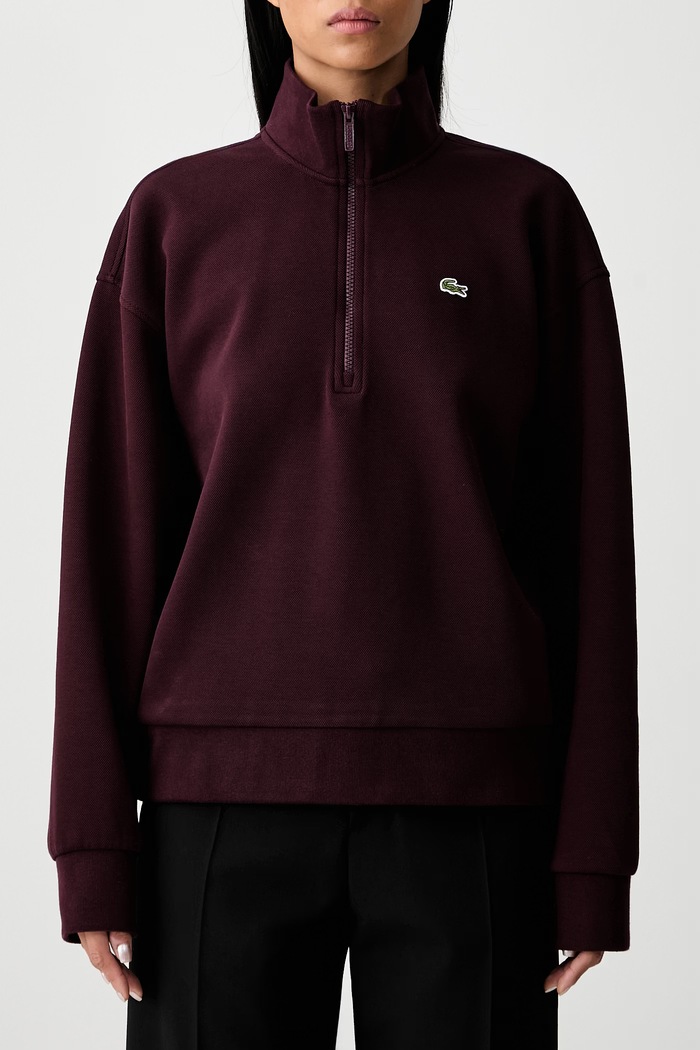 Bluza damska z bawełną Lacoste bordowy SF5271