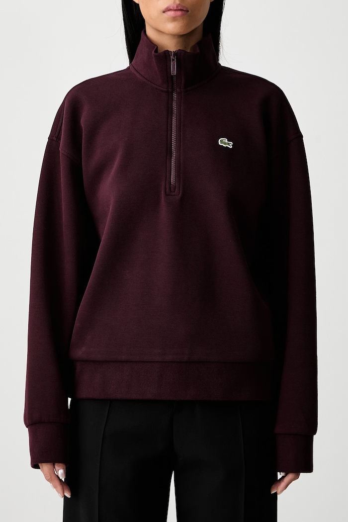 Bluza damska z bawełną Lacoste bordowy SF5271