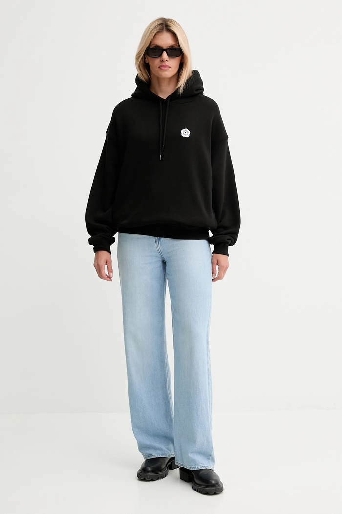 Βαμβακερή μπλούζα Kenzo FF62HO4534MB μαύρο AW25