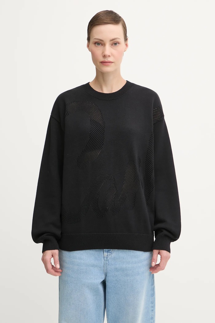 Pamučni pulover Carhartt WIP W' Perla bez uzorka crna I035185.89XX