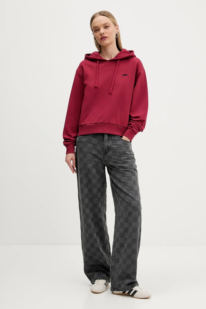 Bavlnená mikina Vans VN000P5PBRD1 červená AW25
