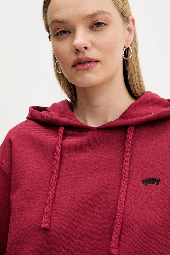 Bavlnená mikina Vans červená VN000P5PBRD1