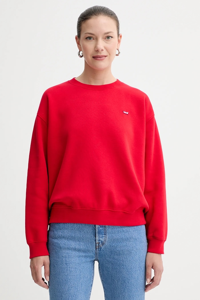 Levi's μπλούζα γυναικεία LSE_EVERYDAY χωρίς κουκούλα κόκκινο 002AJ