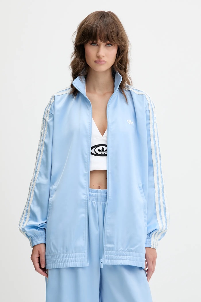Суичър adidas Originals Satin Tt еластичен син KC8811