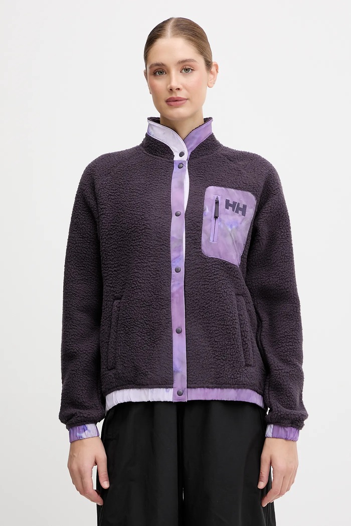 Fleecová mikina Helly Hansen IMPERIAL nášivka fialová 63372