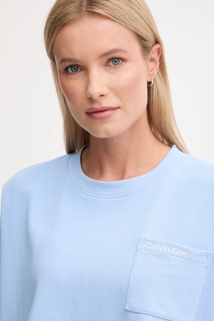 Calvin Klein Underwear mikina loungewear dámska bavlnená modrá LV00QS7516