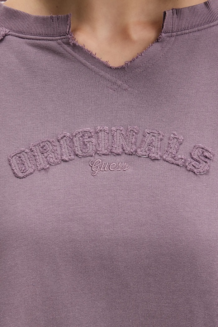 Βαμβακερή μπλούζα Guess Originals μωβ W5BQ27.KCPR1