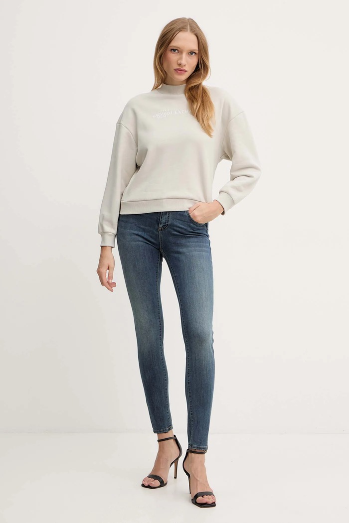 Bombažen pulover Armani Exchange XW000787.AF16141 bež AW25