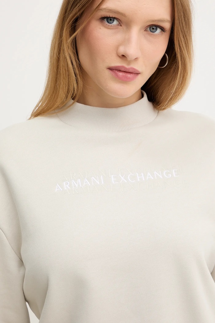 Bombažen pulover Armani Exchange bež XW000787.AF16141