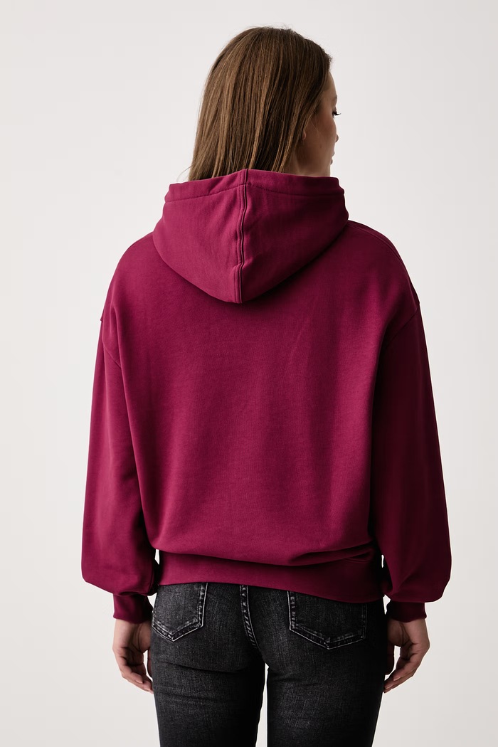 Oblečenie Calvin Klein Jeans Mikina s kapucňou dámska s bavlnou LV047D232G burgundské