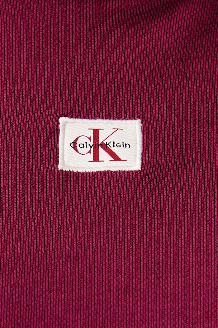 Mikina s kapucňou dámska s bavlnou Calvin Klein Jeans burgundské LV047D232G