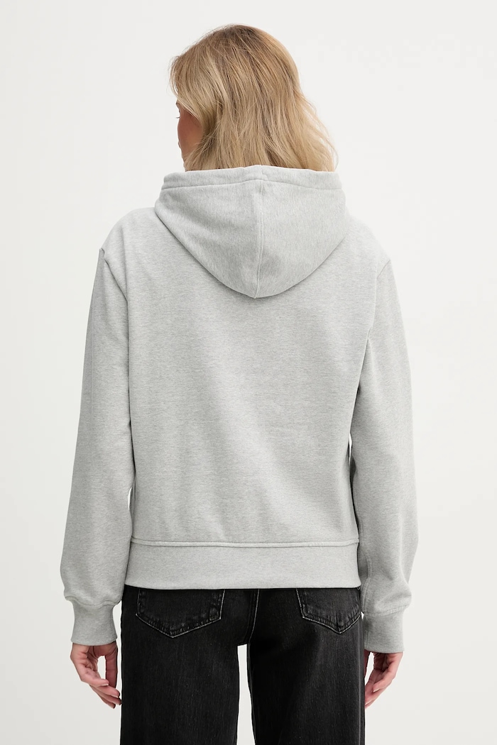 Oblečenie Calvin Klein Jeans mikina s kapucňou dámska bavlnená LV047C224G sivá