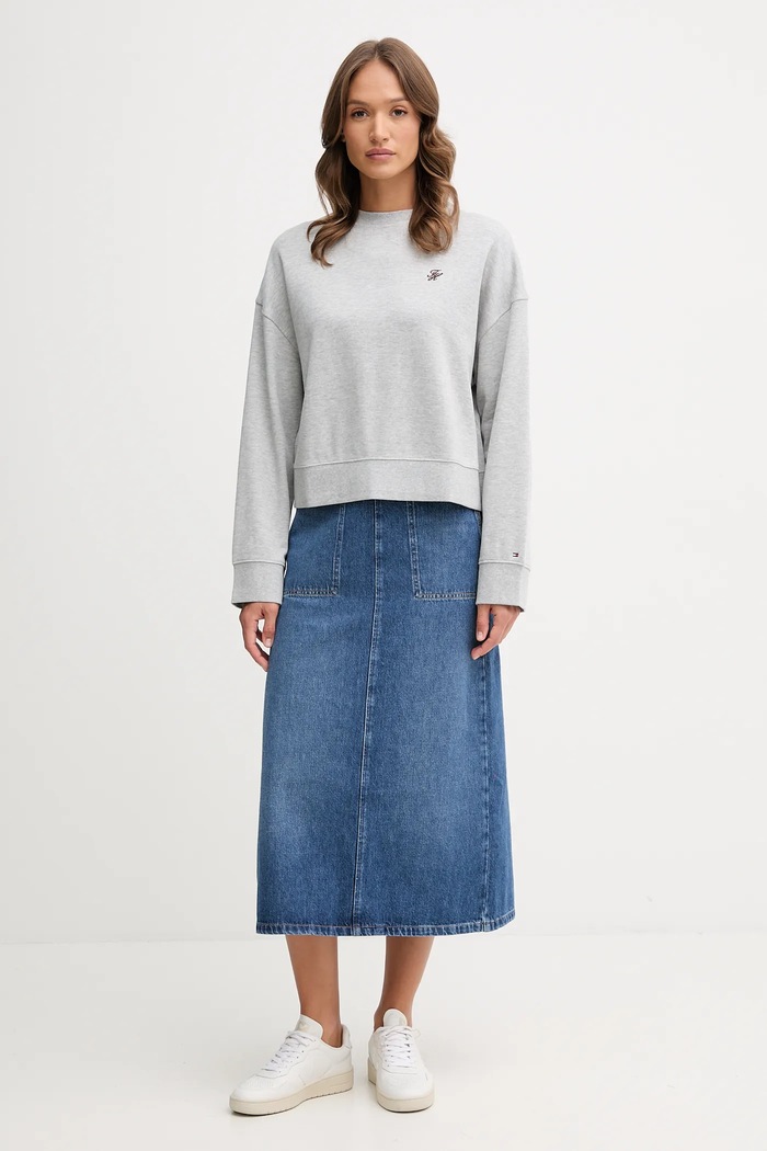 Tommy Hilfiger bluza WW0WW46152 szary AW25