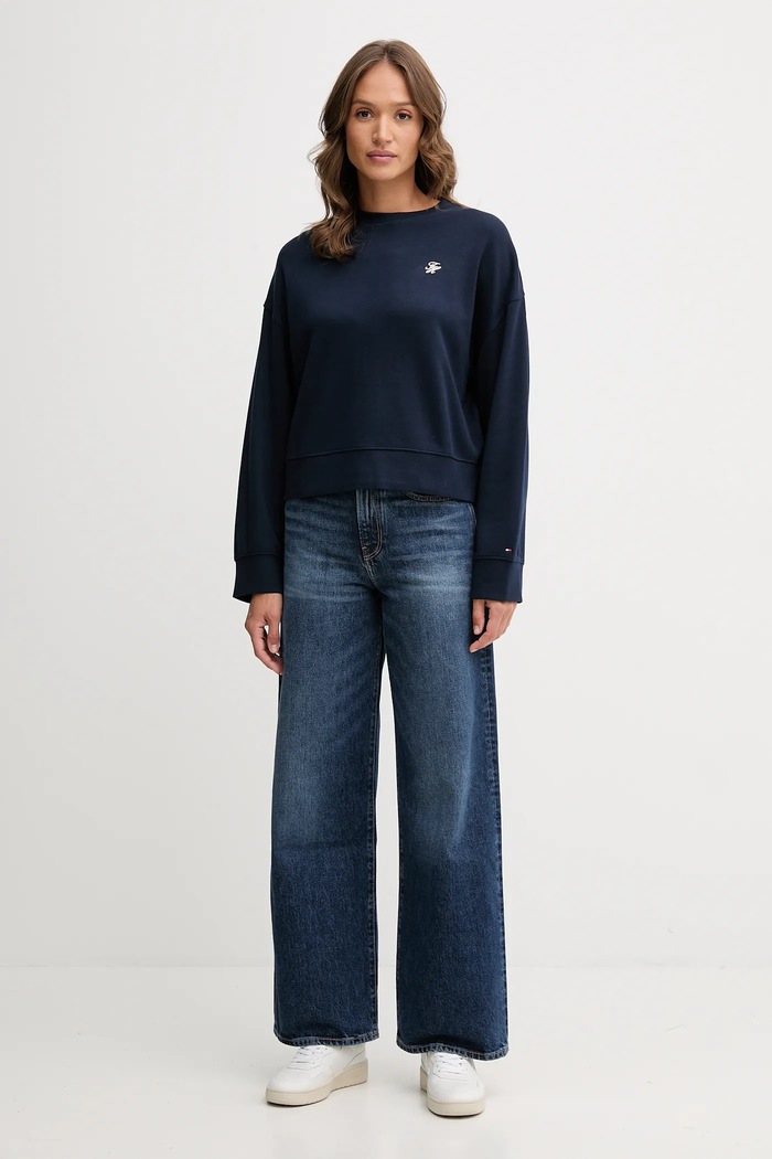 Mikina Tommy Hilfiger WW0WW46152 tmavomodrá AW25