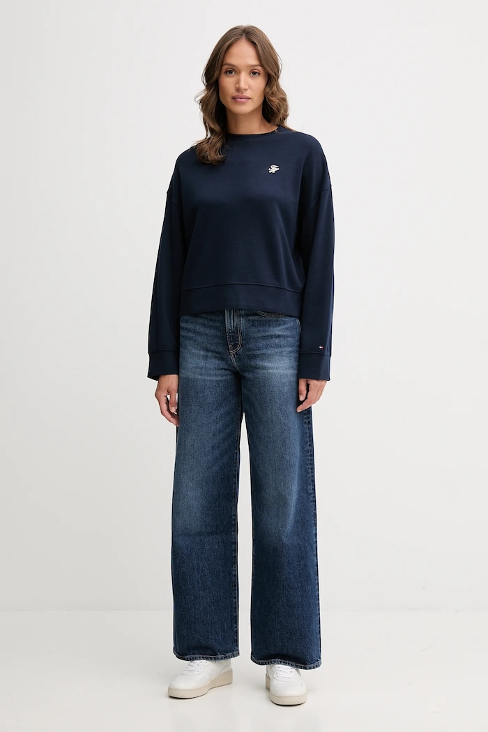 Mikina Tommy Hilfiger WW0WW46152 tmavomodrá AW25