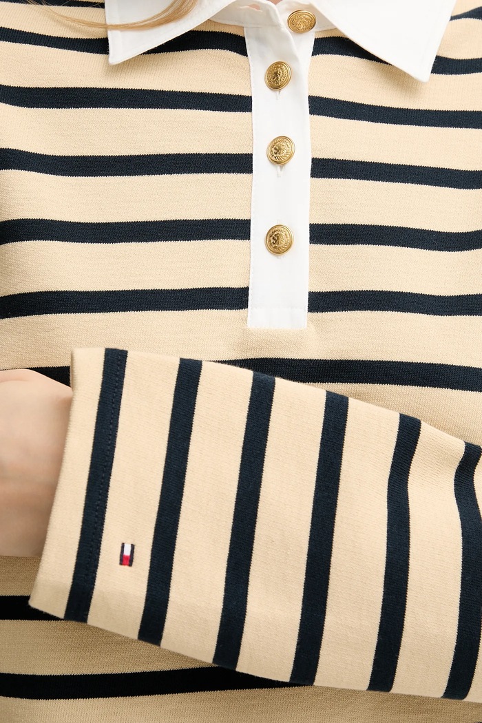 Tommy Hilfiger pamut melegítőfelső WW0WW47457 bézs