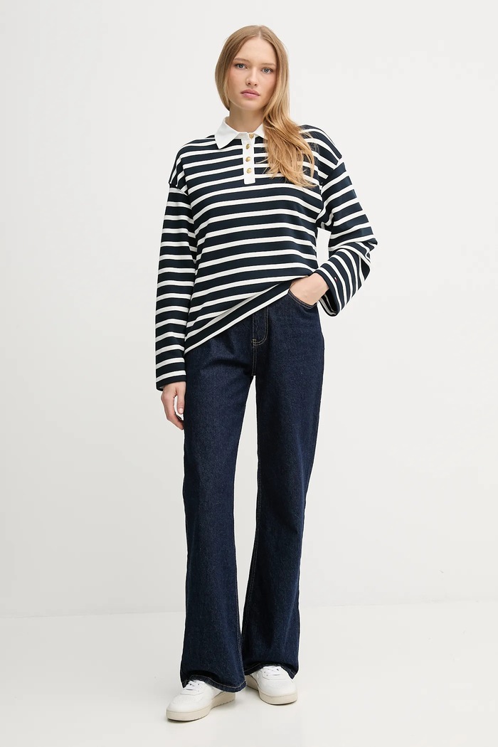 Tommy Hilfiger pamut melegítőfelső WW0WW47457 sötétkék AW25