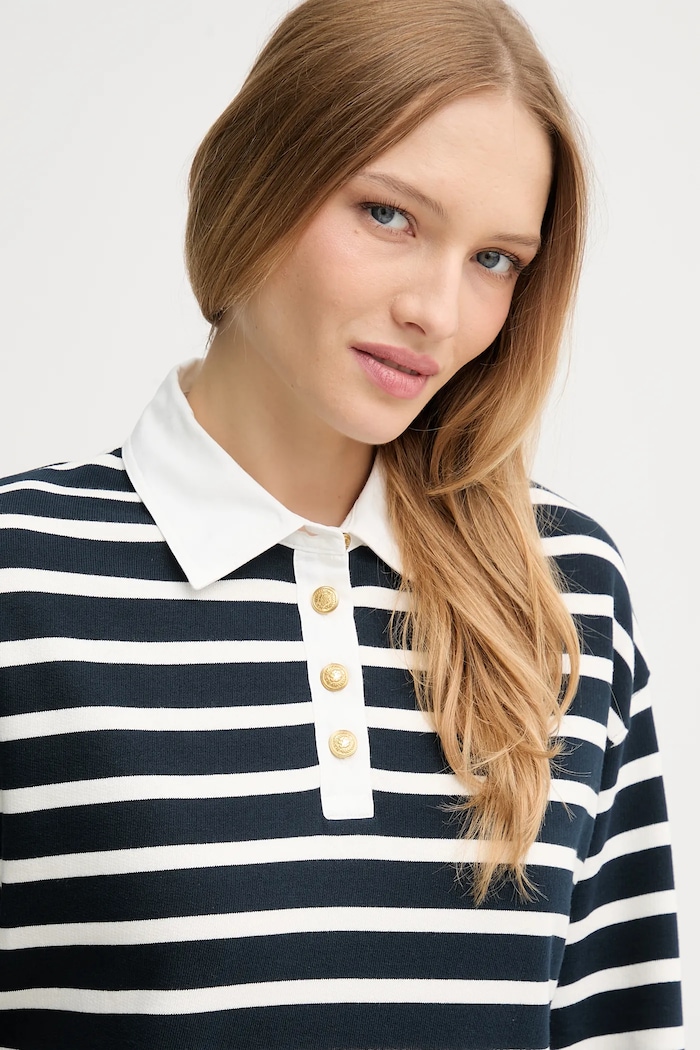 Tommy Hilfiger pamut melegítőfelső sötétkék WW0WW47457