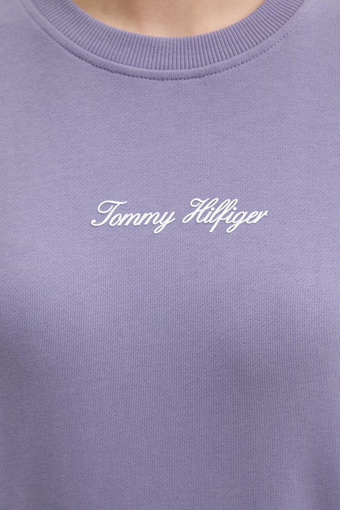 Tommy Hilfiger bluza bawełniana WW0WW48269 fioletowy