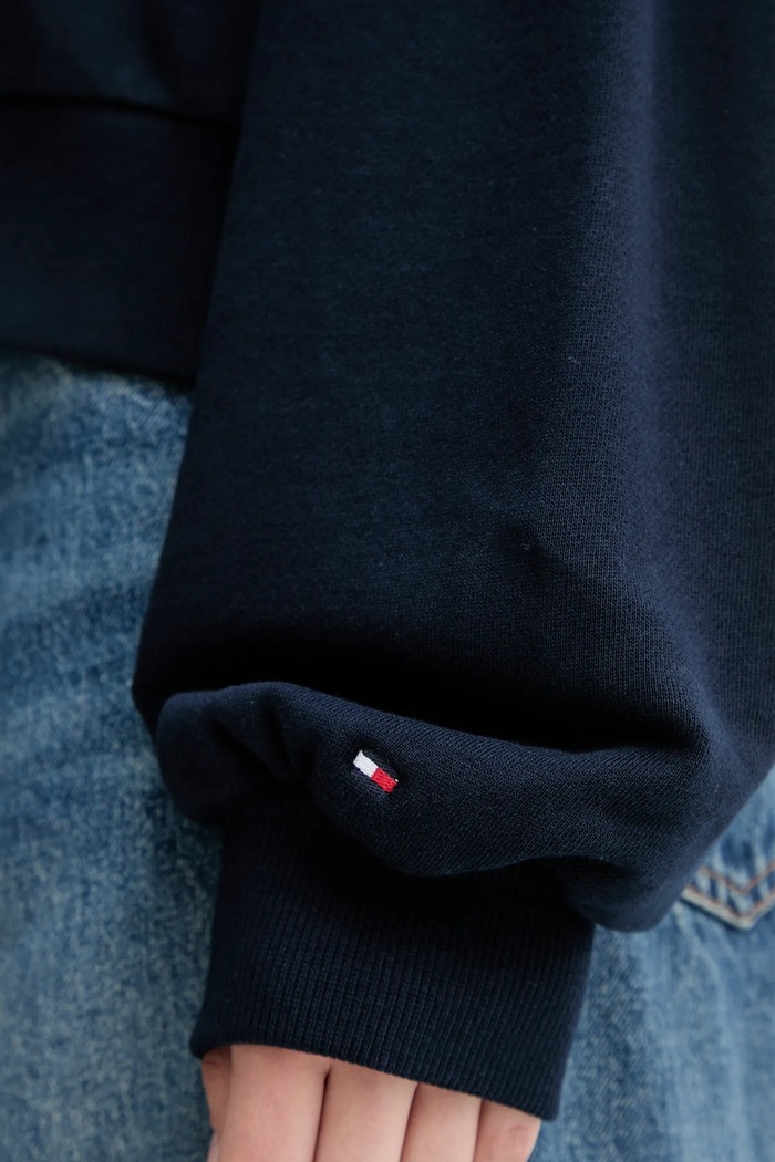 Bavlnená mikina Tommy Hilfiger WW0WW48269 tmavomodrá