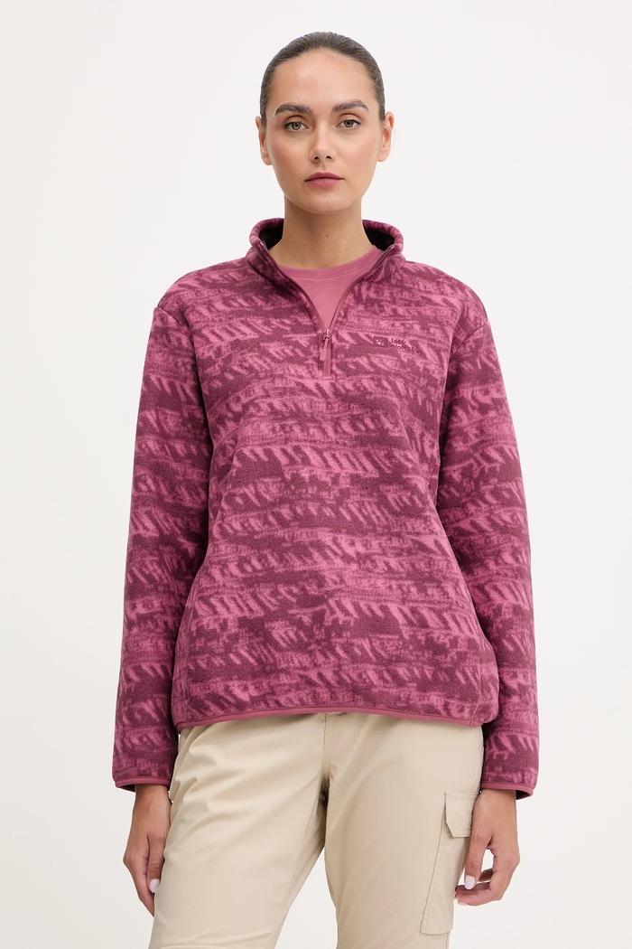 Φούτερ εξωτερικού χώρου Jack Wolfskin BIG SKY χωρίς κουκούλα μωβ A65449