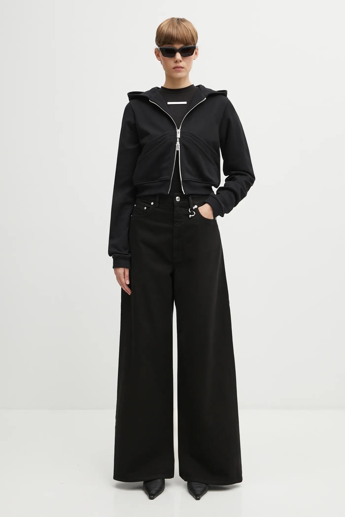 HELIOT EMIL bluza rozpinana z kapturem bawełniana damska AW25.W.13.085.BLK01 czarny