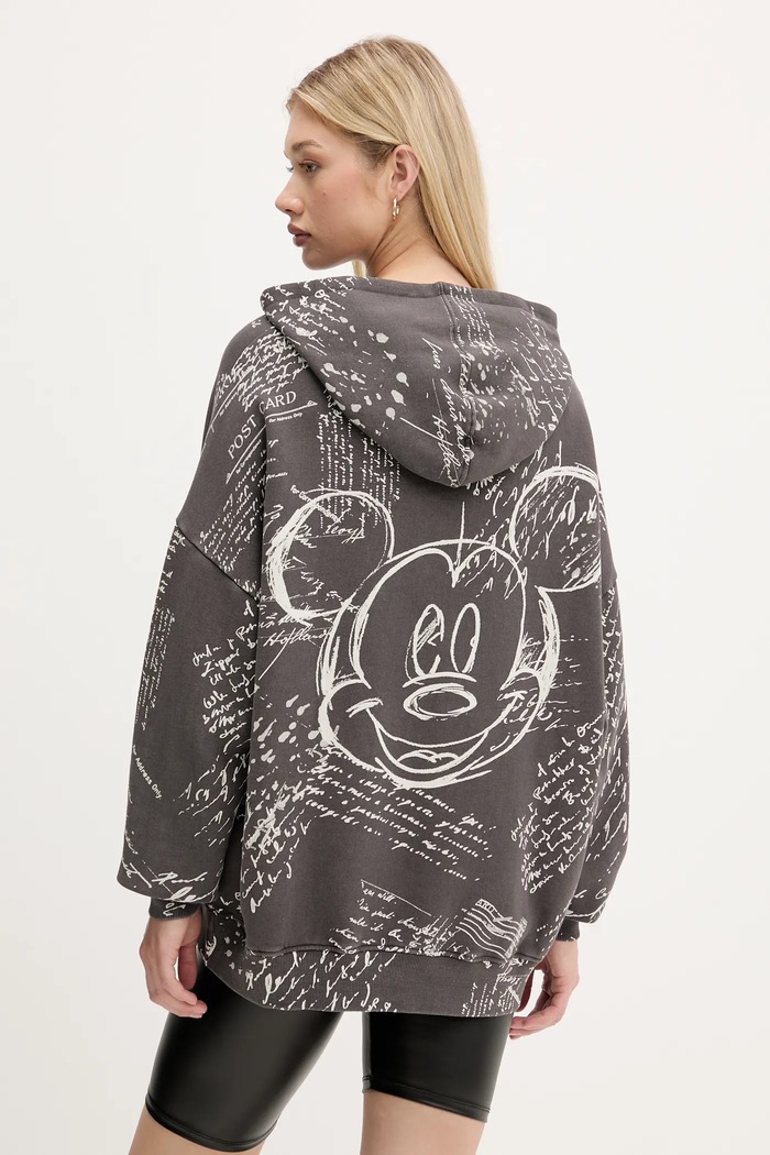 Odzież Desigual bluza bawełniana LETTERS MICKEY 25WWSK03 szary
