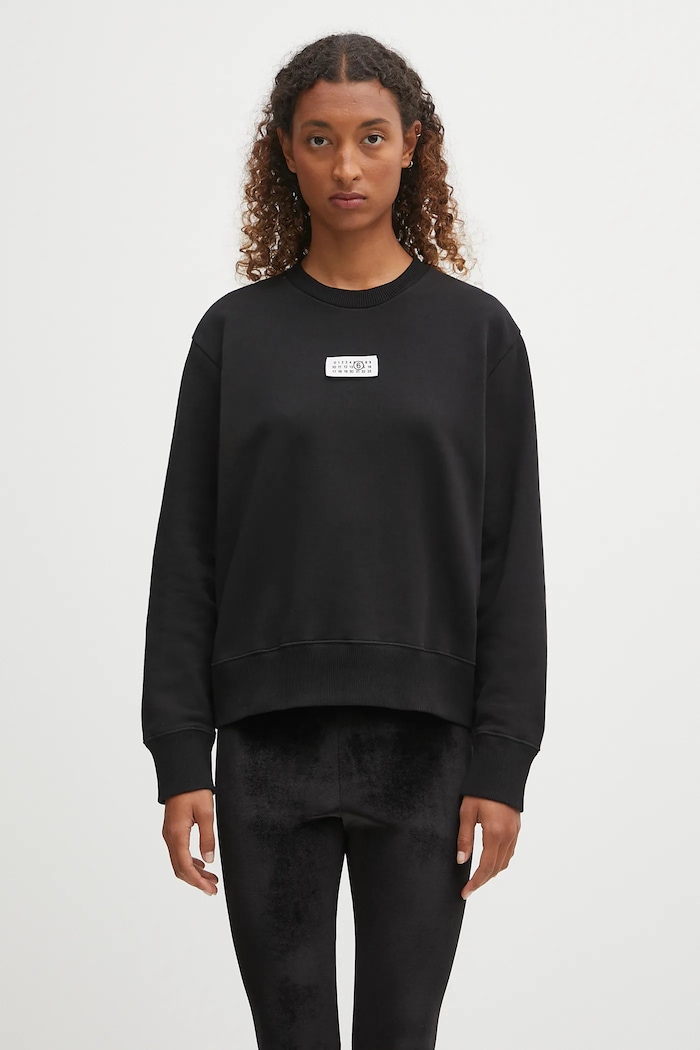 MM6 Maison Margiela hanorac de bumbac uni negru S52GU0247.M25025.900