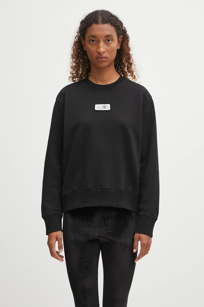 Pamučna dukserica MM6 Maison Margiela bez uzorka crna S52GU0247.M25025.900