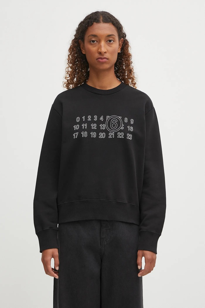 MM6 Maison Margiela bluza bawełniana nadruk czarny S52GU0248.M25025.900