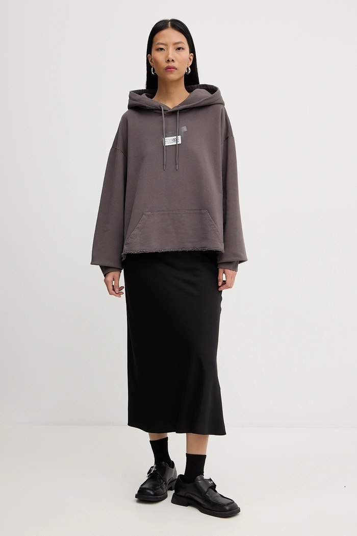 MM6 Maison Margiela bluza bawełniana S62GU0142.M25024.810 szary AW25