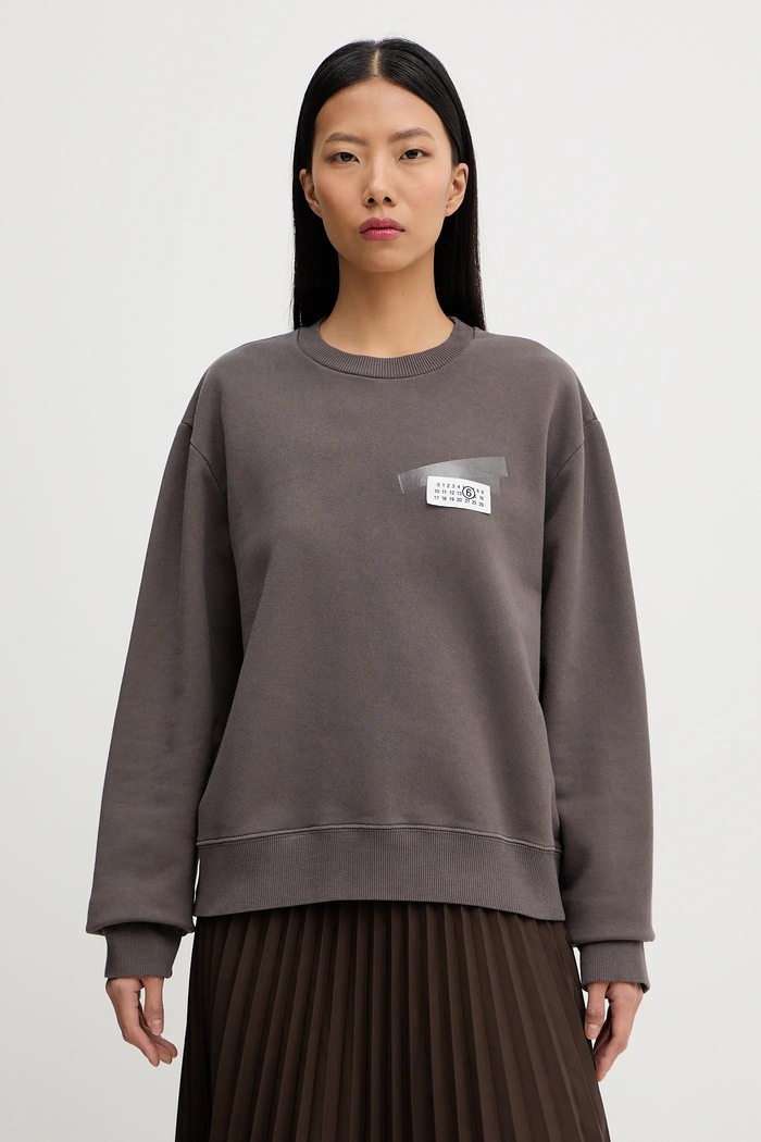 Памучен суичър MM6 Maison Margiela памук сив S62GU0143.M25024.810