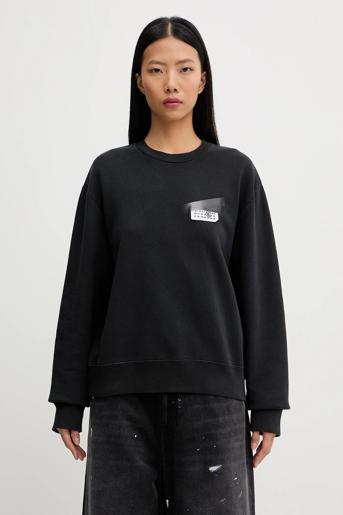MM6 Maison Margiela bluza bawełniana nadruk czarny S62GU0143.M25024.899