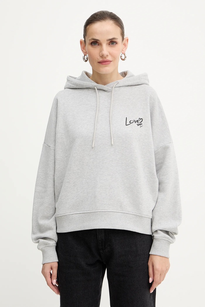 Хлопковая кофта BOSS Orange C_Ehoody1 хлопок серый 50551429